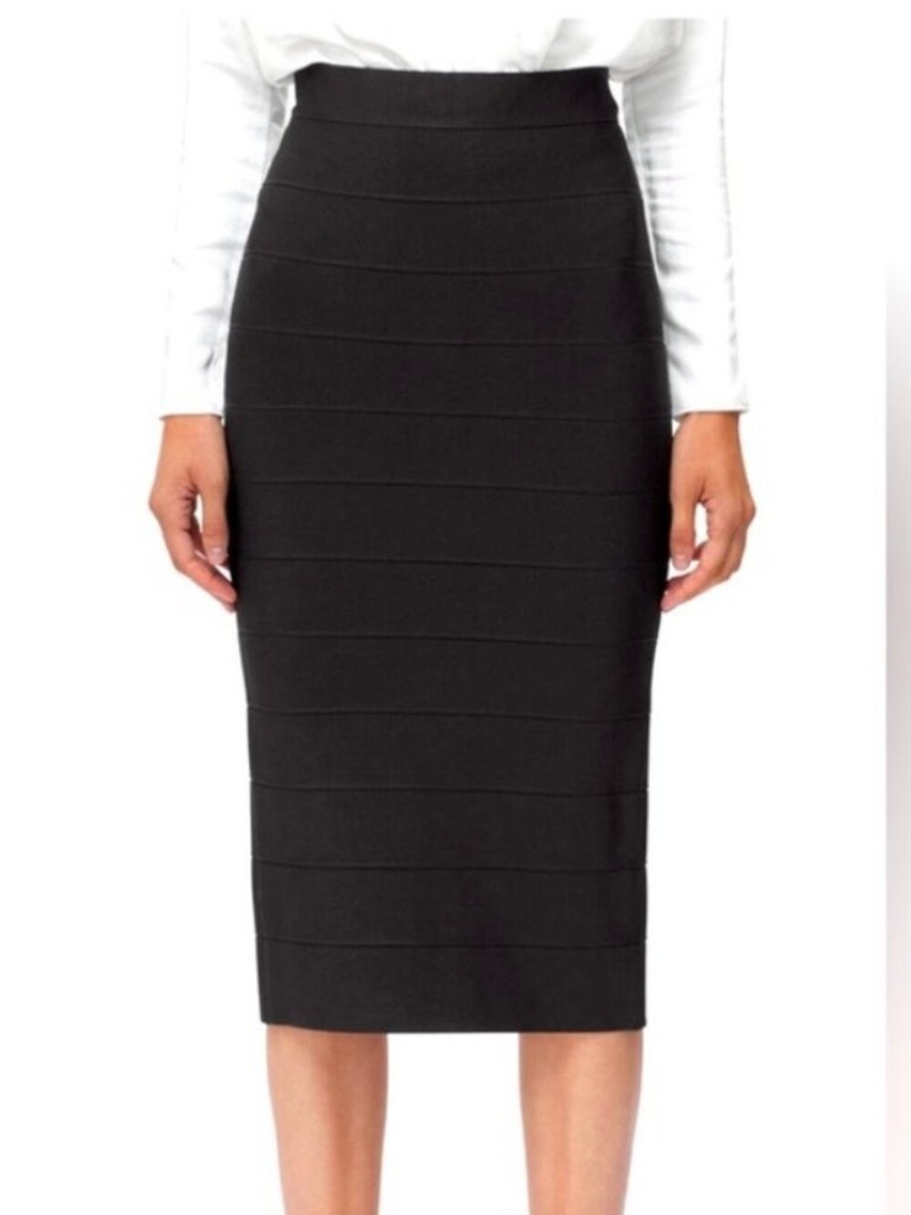 BCBG 'Leger' Black Knee-Length Pencil Skirt Size S